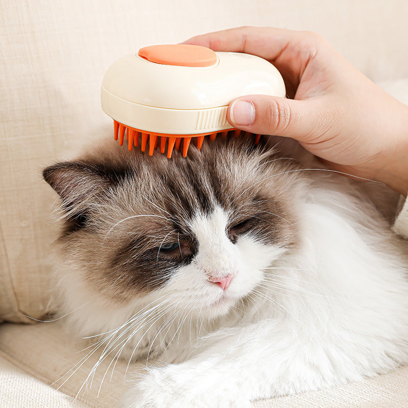 Steamy Cat Brush Cat Dog Grooming Comb Electric Self Cleaning Steam Cat Brush for Massage Avocado Shape Pet Spray Cat Grooming